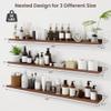 Axeman 48 Inch Floating Shelves | Walnut Picture Ledge Shelf Set of 3 | Rustic Wood Wall Shelves with Lip | 48" Walnut Picture Shelf for Wall with Ledge | Photo Shelves view 3