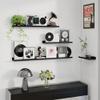 Axeman Picture Ledge Shelf | 16 Inch Black Floating Shelves Set of 3 | Rustic Wood Wall Shelves with Lip | 16" Black Picture Shelf for Wall with Ledge | Photo Shelves view 2