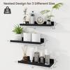 Axeman Picture Ledge Shelf | 16 Inch Black Floating Shelves Set of 3 | Rustic Wood Wall Shelves with Lip | 16" Black Picture Shelf for Wall with Ledge | Photo Shelves view 3