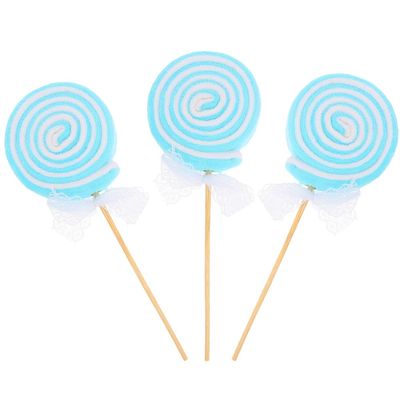 3Pcs Fake Lollipop Christmas Candy Model Prop Wool Felt Simulation Food Ornament for Xmas Tree, Wedding Party Photo Prop