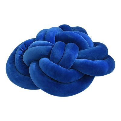Altsuceser DIY Knot Pillow Round Ball Cushion Sofa Lumbar Pillow Chair Back Cushion Throw Pillow Decoration Blue