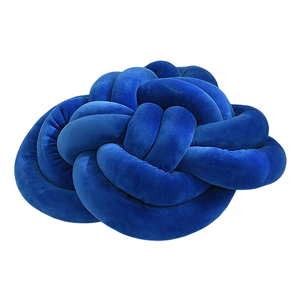Altsuceser DIY Knot Pillow Round Ball Cushion Sofa Lumbar Pillow Chair Back Cushion Throw Pillow Decoration Blue