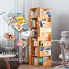 360  Rotation Kids Bookshelf Solid Wood Bookcase with Letter Baffle, Home Kindergarten Early Education Center Picture Book Display Shelf (Size : 6 Tier) view 2