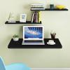 Aigoss Wall Mounted Table Folding Floating Laptop Desk Fold Down Desk Folding Dining Table Laundry Table Foldable Wall Shelf Computer Desks Workstations (Color : Black, Size : L70xW40cm/L20xW16in) view 4