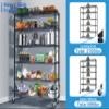 6-Tier Storage Racks, 2100Lbs Capacity Heavy Duty Metal Shelf with Wheels, NSF Certified Commercial Grade Adjustable Large Wire Shelving Unit for Closet Kitchen Garage Basement 48"Lx18"Wx72"H view 4