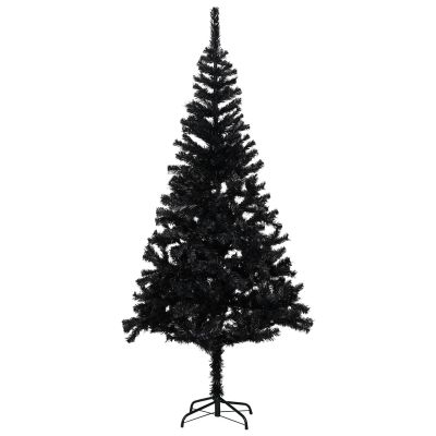 Gecheer Artificial Christmas Tree, Black PVC Steel Large Durable Cone-shaped for Indoor Outdoor Living Room