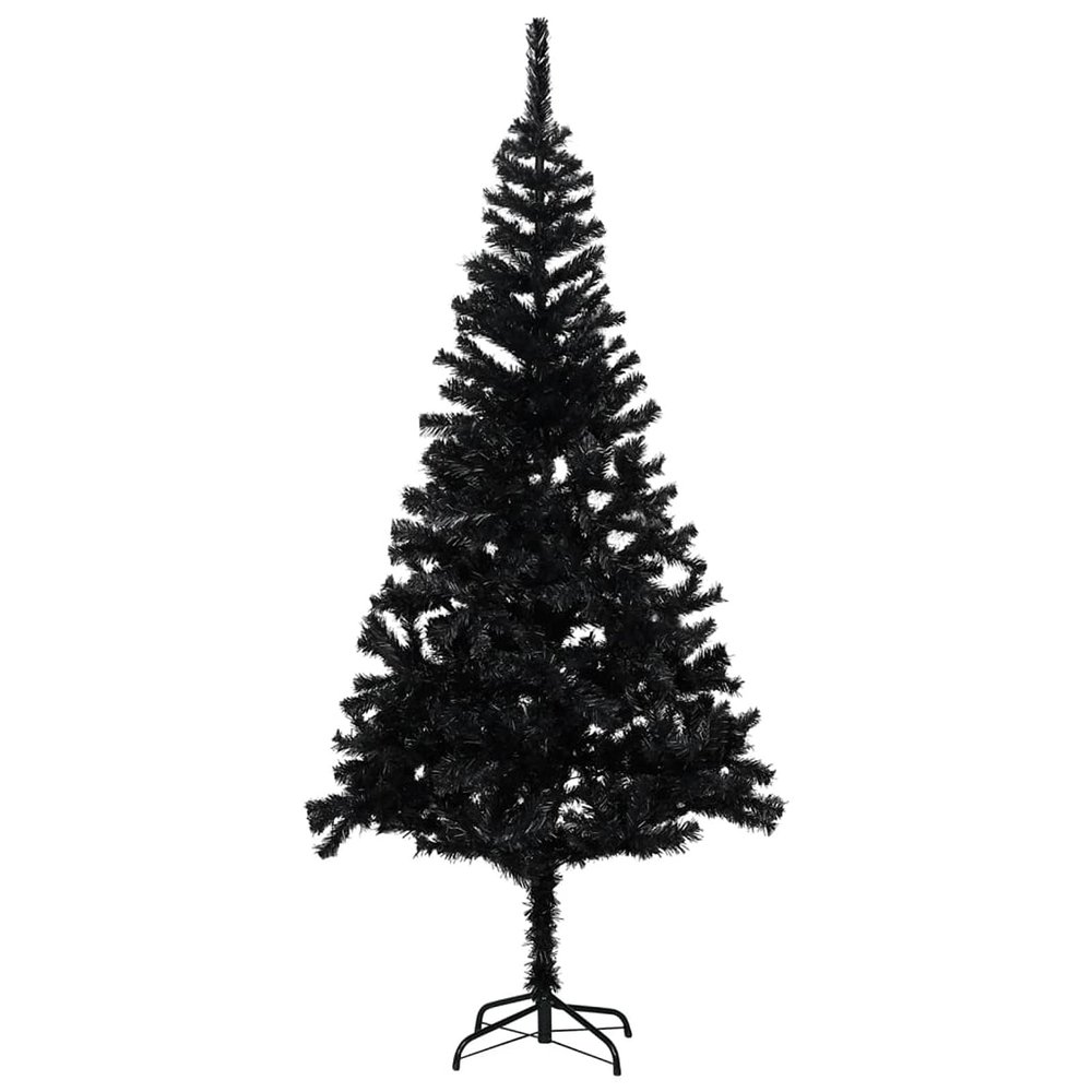 Gecheer Artificial Christmas Tree, Black PVC Steel Large Durable Cone-shaped for Indoor Outdoor Living Room