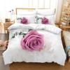 Albideyaa Pink Eiffle Towers Flowers Pattern Comforter Cover Set Queen Size Black Bedding Duvet Cover Set Green Leave Plant Print Girls Women Quilt Cover Set with 2Pillowcase view 4