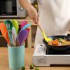 12-Piece Colorful Silicone Kitchenware Set Non-Stick Pan Cooking Spatula Spoon Wooden Handle Box High Temperature Resistance view 2