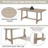 5 Piece Wood Dining Table and Chair Set, Farmhouse Rustic Dining Table Set 70inch Kitchen Table Set with 4 High Back Upholstered Chairs Large Dining Set, Easy Assembly, for Dining Room view 4