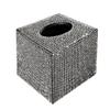 Bling Tissue Holder with Crystal Rhinestone Square Tissue Storage Box Fashion Tissue Container Glitter Diamond Tissue Organizer Facial Napkin Dispenser for Car Home Bedroom Dresser Night Stands view 1