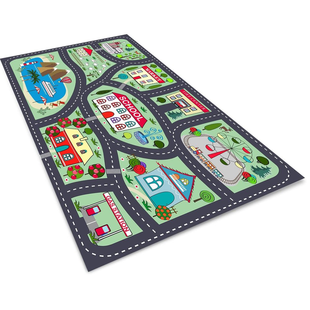 Car Carpet Rugs Play Mat for Kids,Road Traffic Rug Carpet for Playing with Cars Toys,Educational City Life Area Rugs,Children's Have Fun Throw Rug for Playroom Bedroom Game Room 79x118IN/200x300cm
