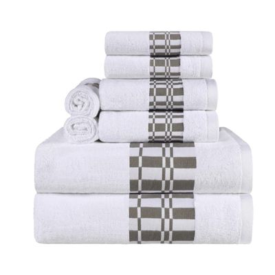 8-Piece White Color Fluffy and Quick Drying Cotton Bath Towels 30" Wide X 52" Long, 500 - 699 GSM, Machine Washable, Strong and Soft Ultra-Absorbent | All Season Pretty Ivory Shade Durable & Comfy