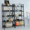 Himimi 5 Shelf Ladder Bookcase,Black Bookshelf Industrial Standing Shelf for Bathroom,Bedroom, Living Room view 1