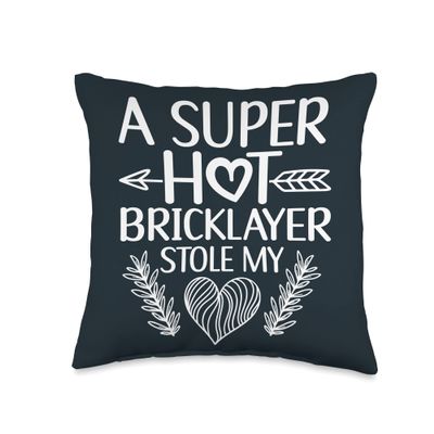 Brick Layer Union Bricklayer Girlfriend Bricklayer Wife Throw Pillow