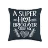 Brick Layer Union Bricklayer Girlfriend Bricklayer Wife Throw Pillow view 1