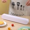 Cling Film Cutter Dispenser, Magnetic Refillable Plastic Wrap Dispenser With Cutter Food Dispensers,Suitable For Kitchen Fresh Fruit And Vegetable Packaging view 2