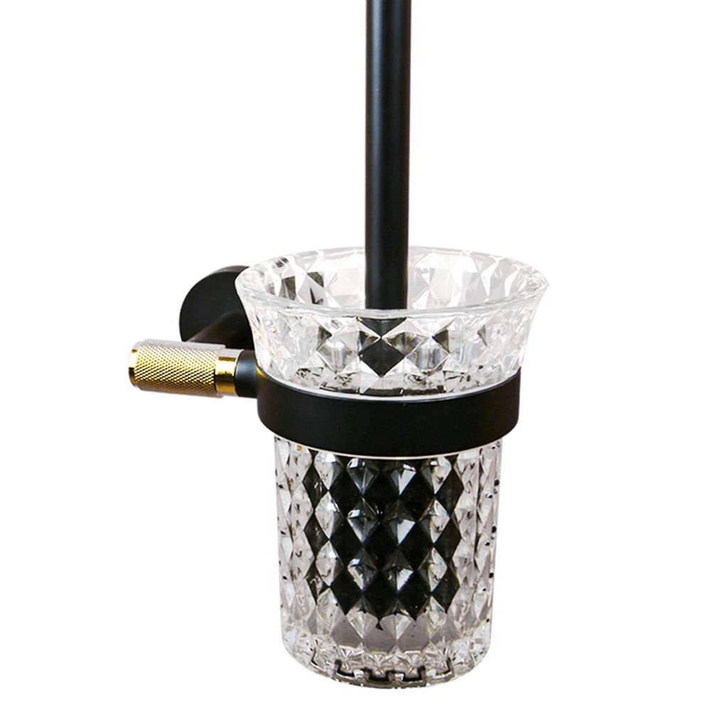 KIZQYN Toilet Brush Frosted Toilet Bowl Brush Holder Set Glass Cup All-Round Cleaning Toilet Non-Perforated Toilet Cleaning Brush (Wall-Mounted) Toilet Cleaner Brush
