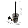 KIZQYN Toilet Brush Frosted Toilet Bowl Brush Holder Set Glass Cup All-Round Cleaning Toilet Non-Perforated Toilet Cleaning Brush (Wall-Mounted) Toilet Cleaner Brush view 2