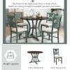 5 Pieces Farmhouse Rustic Dining Table Set, Round Wooden Dining Table with Special-Shaped Legs Kitchen Table Set with 4 Upholstered Chairs and Bottom Shelf, Easy Assembly, for Small Spaces view 4