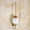 KIZQYN Toilet Brush Retro Toilet Brush Holder Ceramic Brush Cup Brass Brush Holder Round Brush Head All-Round Cleaning Toilet Bowl Brush Set Toilet Cleaner Brush view 2