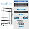 6 Tier Metal Shelving Unit 2100Lb Capacity Adjustable Shelves for Storage, Heavy Duty Wire Shelf with Wheels & Feet 48" L18" W72" H Layered Storage Rack for Restaurant Garage Pantry Kitchen Basement view 2