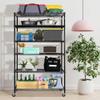 6 Tier Metal Shelving Unit 2100Lb Capacity Adjustable Shelves for Storage, Heavy Duty Wire Shelf with Wheels & Feet 48" L18" W72" H Layered Storage Rack for Restaurant Garage Pantry Kitchen Basement view 3