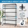 6 Tier Metal Shelving Unit 2100Lb Capacity Adjustable Shelves for Storage, Heavy Duty Wire Shelf with Wheels & Feet 48" L18" W72" H Layered Storage Rack for Restaurant Garage Pantry Kitchen Basement view 4