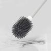 KIZQYN Toilet Brush Wall-Mounted Toilet Brush Can Hold Cleaning Supplies Soft Brush Head Long Handle and Shelf Punch-Free Toilet Bowl Brush Set Toilet Cleaner Brush view 3