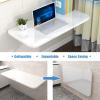 Heavy Duty Drop Down Table White Wall Mounted Table Fold Down Kitchen Laundry Folding Table Collapsible Wood Foldable Desk Space Saving For Dining, Room, Study, Kitchen, Dinner, Bar ( Size : L31inchxW view 3
