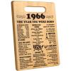60th Birthday Gifts for Women Men, Happy 60 Year Old Birthday Gift Cutting Board for Her Him, Back In 1966 Birthday Decorations Woman Man Turning 60, 60th Cutting Board Birthday Favor view 1