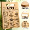 60th Birthday Gifts for Women Men, Happy 60 Year Old Birthday Gift Cutting Board for Her Him, Back In 1966 Birthday Decorations Woman Man Turning 60, 60th Cutting Board Birthday Favor view 3