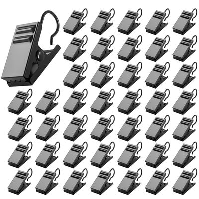 50PCS 3/4" Curtain Clips for Hanging, Heavy Duty Stainless Steel Hook Clip