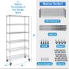 6000Lbs Capacity Metal Shelving Unit 6 Tier Adjustable Shelves for Storage Heavy Duty Commercial Grade Wire Shelf with Wheels & Feet 48" 18" 78" Storage Rack for Warehouse Garage Pantry Basement view 3