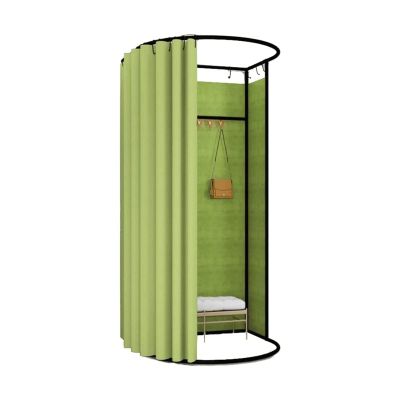 OLOTU Fitting Room Movable Changing Room Temporary Activities Fitting Room Hemp Fabric Privacy Include Shading Curtain Hanging Rod and Hook Up Protective