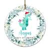 Baby's First Christmas Ornament Dinosaur Personalized Kid's Name Ornament for Girl Boy Christmas Birthday Gifts Baby Shower Ornaments for Christmas Tree Hanging Decoration Xmas Keepsake view 3