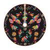 Christmas Tree Skirt 48 inches Folk Mexican Otomi Style Pattern Xmas Tree Skirts Mat Farmhouse Rustic Xmas Holiday Indoor Party Outdoor Decoration view 2
