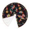 Christmas Tree Skirt 48 inches Folk Mexican Otomi Style Pattern Xmas Tree Skirts Mat Farmhouse Rustic Xmas Holiday Indoor Party Outdoor Decoration view 4