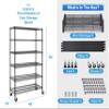 6000Lbs Capacity Metal Shelving Unit 6 Tier Adjustable Shelves for Storage Heavy Duty Commercial Grade Wire Shelf with Wheels & Feet 48" 18" 78" Storage Rack for Warehouse Garage Pantry Basement view 3