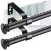28-50 Inch Heavy Duty Black Curtain Rod Set - 2 Pack Cafe Rods With Brackets for Windows, Doors, Kitchen, Bathroom view 1