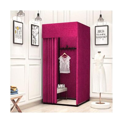 OLOTU Fitting Room Fitting Room Clothing Store Temporary Changing Room Square Dressing Room Include Shading Curtain Hanging Rod and Hook Up Protective