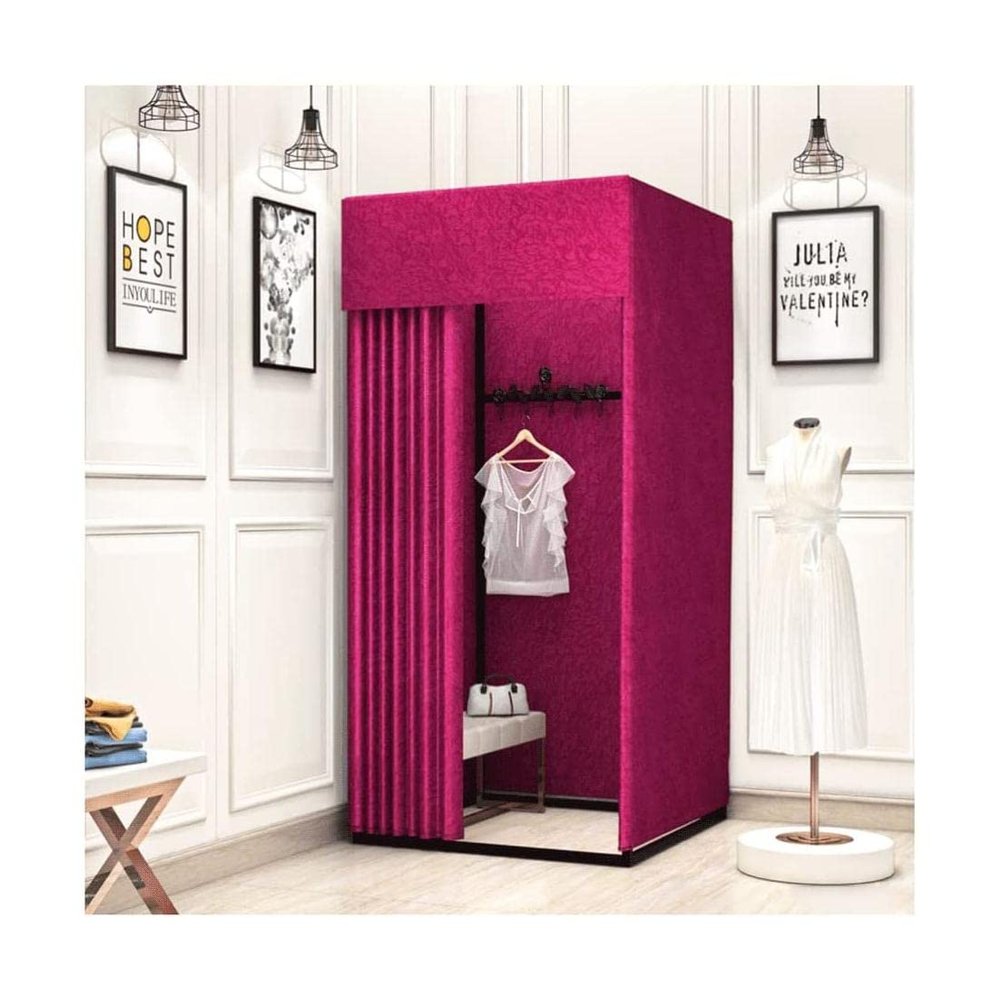 OLOTU Fitting Room Fitting Room Clothing Store Temporary Changing Room Square Dressing Room Include Shading Curtain Hanging Rod and Hook Up Protective