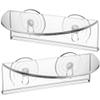 Zerodeko Suction Cup Plant Shelf Clear Acrylic Window Shelf for Bonsai Potted Plants Herbs and Aquarium Plants Transparent Load-Bearing Bracket for Smooth Surfaces 2 Pack view 1