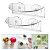 Zerodeko Suction Cup Plant Shelf Clear Acrylic Window Shelf for Bonsai Potted Plants Herbs and Aquarium Plants Transparent Load-Bearing Bracket for Smooth Surfaces 2 Pack view 2