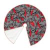 Christmas Tree Skirt 48 inches Red Birds Cardinals and Berries Winter Scene Gray Xmas Tree Skirts Mat Farmhouse Rustic Xmas Holiday Indoor Party Outdoor Decoration view 4