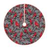 Christmas Tree Skirt 36 inches Red Birds Cardinals and Berries Winter Scene Gray Xmas Tree Skirts Mat Farmhouse Rustic Xmas Holiday Indoor Party Outdoor Decoration view 2