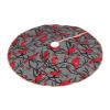 Christmas Tree Skirt 36 inches Red Birds Cardinals and Berries Winter Scene Gray Xmas Tree Skirts Mat Farmhouse Rustic Xmas Holiday Indoor Party Outdoor Decoration view 3