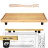 Ansoon Bamboo Wood Cutting Boards for Mini Smart Toaster Oven Compatible for Breville 860 BSS/845BSS/BOV800XL, 1.2inch Heat Resistant Silicone Feet Creates Storage Space - with Oven Rack Puller Stick view 1