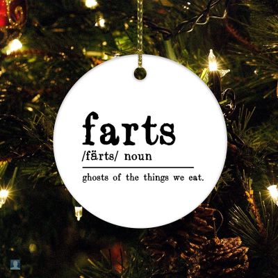Christmas Ceramic Ornament Definition Noun Holiday Present Farts Holiday Ornament for Home Christmas Tree Decor