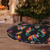 Christmas Tree Skirt 36 inches Folk Mexican Otomi Style Pattern Xmas Tree Skirts Mat Farmhouse Rustic Xmas Holiday Indoor Party Outdoor Decoration view 1